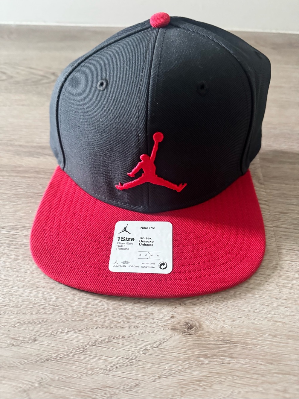 Nike Black and Red Jordan Snapback Hat